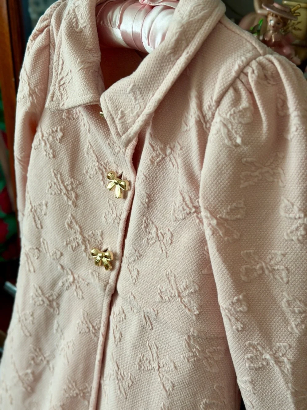 Pink Girls' Coat with Dress Set